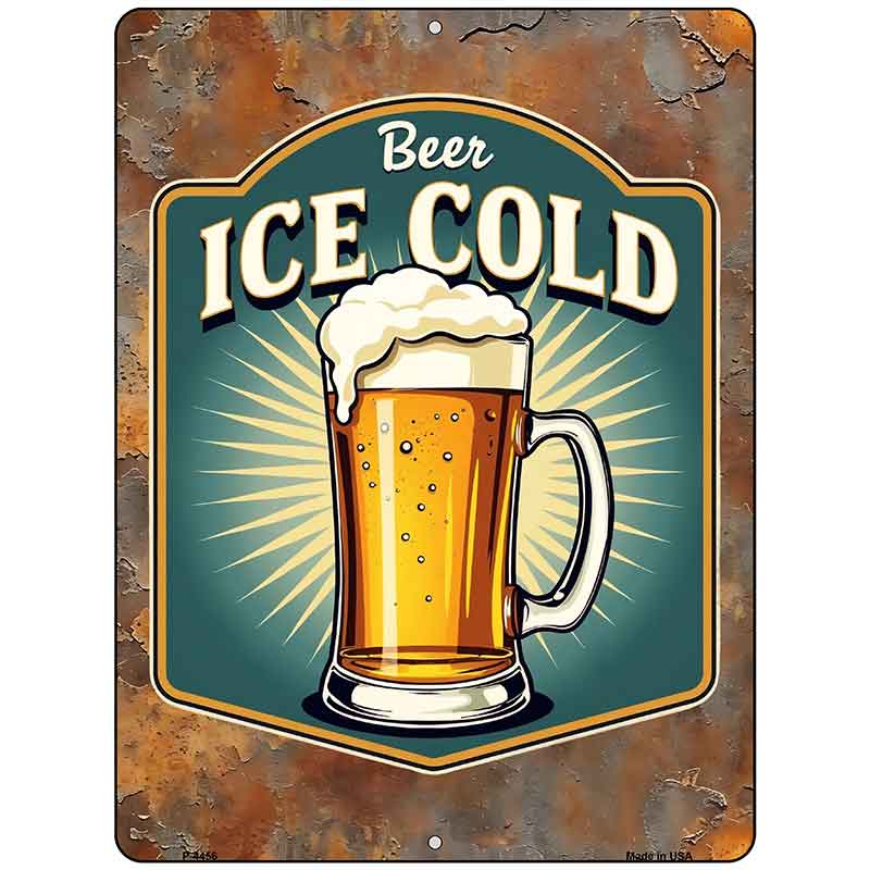 Beer Ice Cold Metal Novelty Parking Sign P-4456