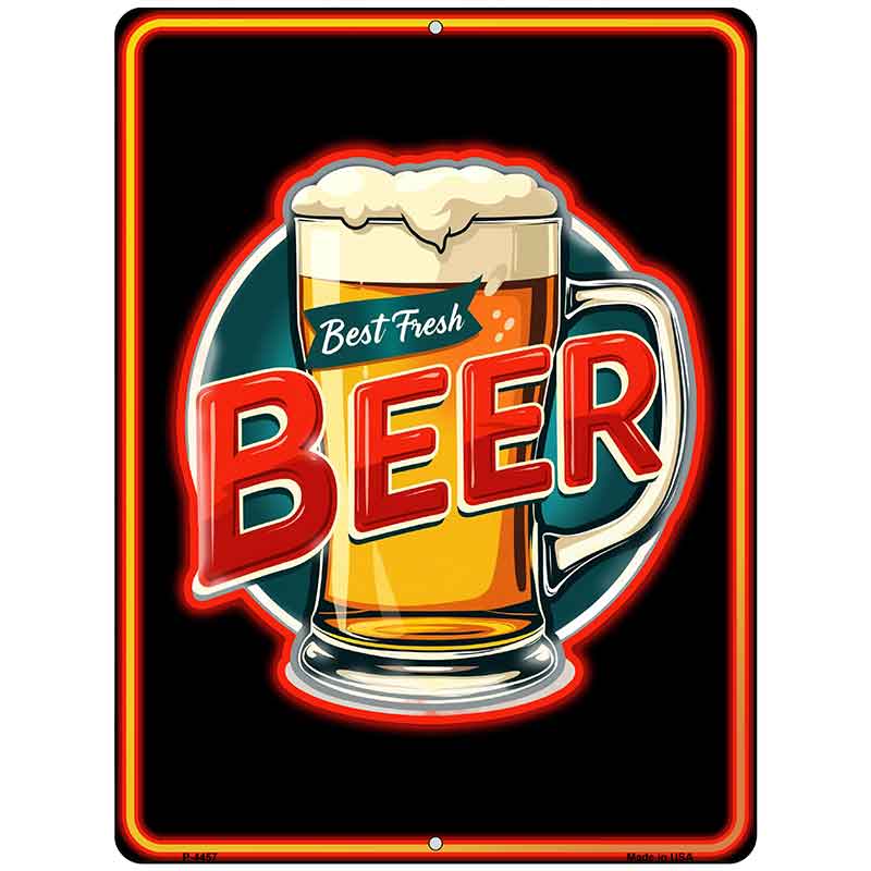 Best Fresh Beer Metal Novelty Parking Sign P-4457