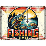 Fishing Time Metal Novelty Parking Sign P-4466