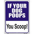 If Your Dog Poops Metal Novelty Parking Sign 9" x 12" (P)