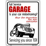 Full Service Garage Metal Novelty Parking Sign 9" x 12" (P)