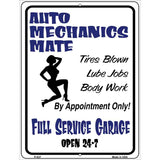 Auto Mechanics Mate Metal Novelty Parking Sign 9" x 12" (P)