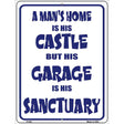 Garage is His Sanctury Metal Novelty Parking Sign 9" x 12" (P)