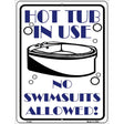 Hot Tub in Use Metal Novelty Parking Sign 9" x 12" (P)