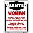 Woman Wanted Metal Novelty Parking Sign P-645 9" x 12" (P)