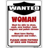 Woman Wanted Metal Novelty Parking Sign P-645 9" x 12" (P)