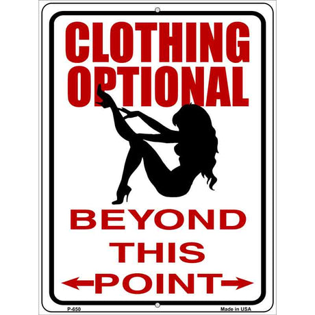 Clothing Optional Metal Novelty Parking Sign 9" x 12" (P)