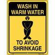 Wash in Warm Water Metal Novelty Parking Sign 9" x 12" (P)