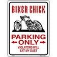 Biker Chick Only Metal Novelty Parking Sign 9" x 12" (P)