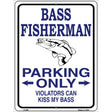 Bass Fisherman Parking Only Metal Novelty Parking Sign 9" x 12" (P)