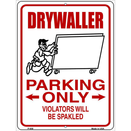 Drywall Parking Spakled Novelty Metal Parking Sign 9" x 12" (P)