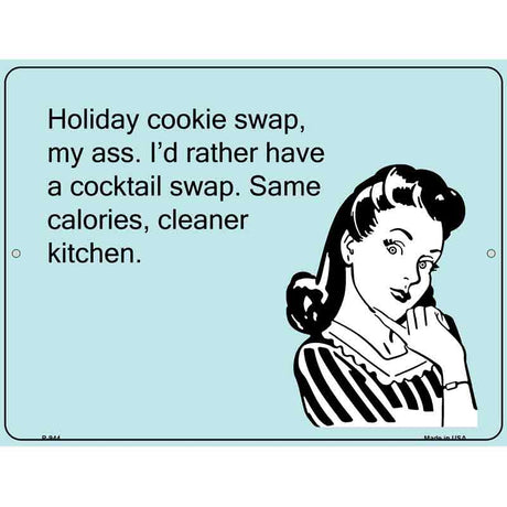 Holiday Cookie Swap E-Cards Metal Novelty Parking Sign 9" x 12" (P)