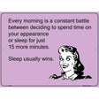 Sleep Usually Wins E-Cards Metal Novelty Parking Sign 9" x 12" (P)