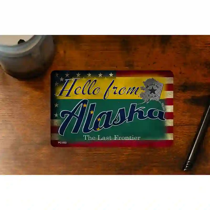 Hello From Alaska Novelty Metal Postcard PC-002