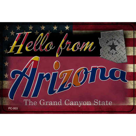 Hello From Arizona Novelty Metal Postcard PC-003