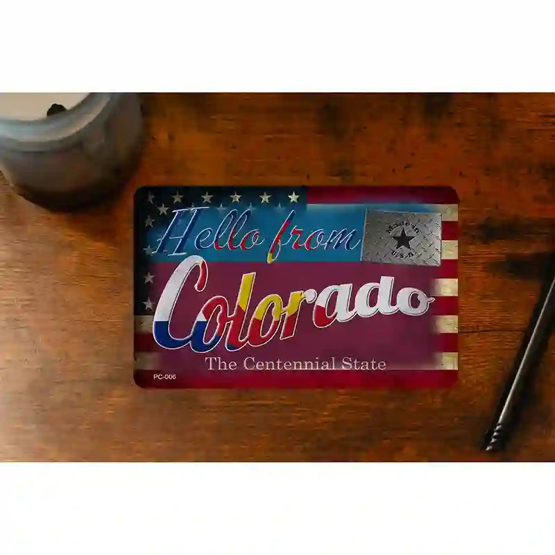 Hello From Colorado Novelty Metal Postcard PC-006