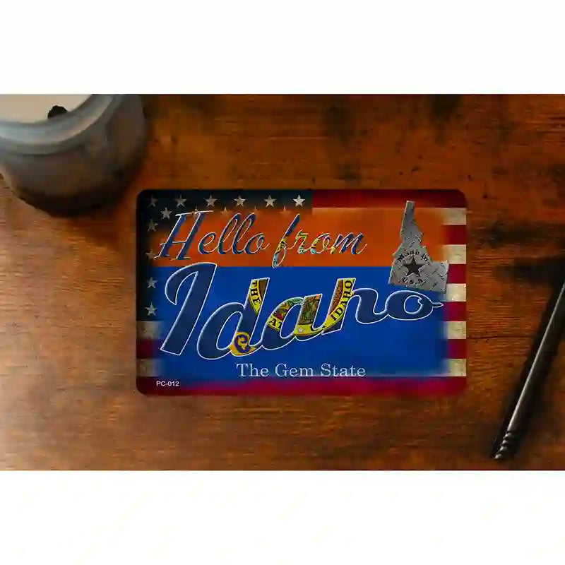 Hello From Idaho Novelty Metal Postcard PC-012