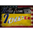 Hello From Iowa Novelty Metal Postcard PC-015