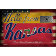 Hello From Kansas Novelty Metal Postcard PC-016