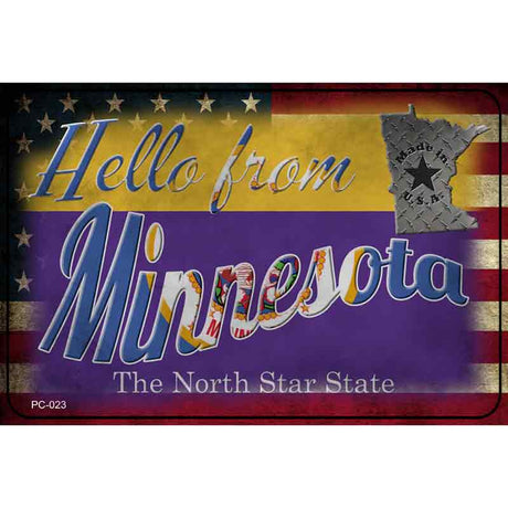 Hello From Minnesota Novelty Metal Postcard PC-023