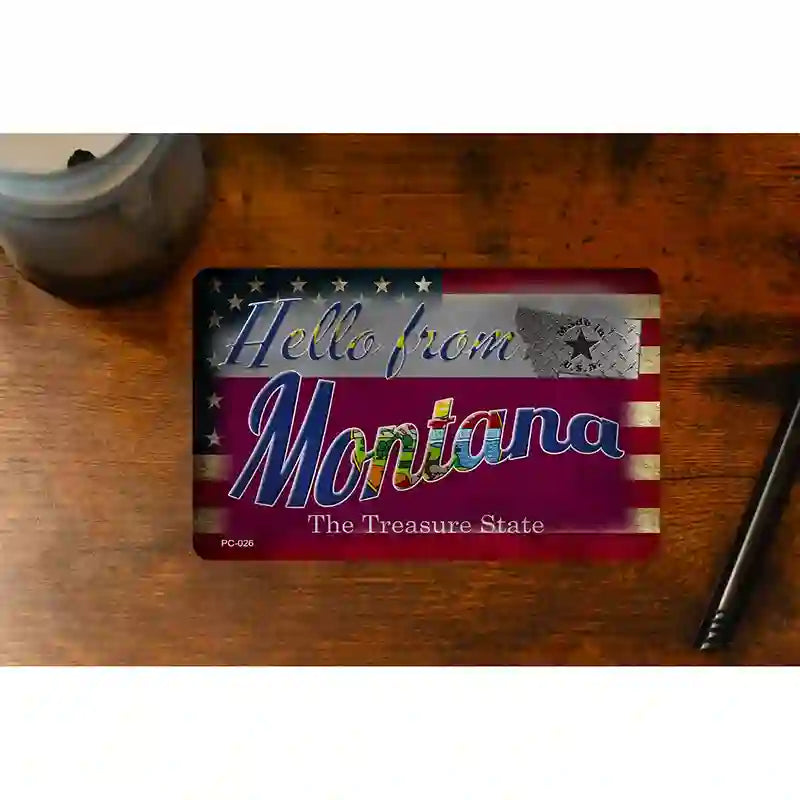 Hello From Montana Novelty Metal Postcard PC-026