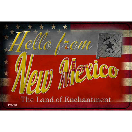 Hello From New Mexico Novelty Metal Postcard PC-031