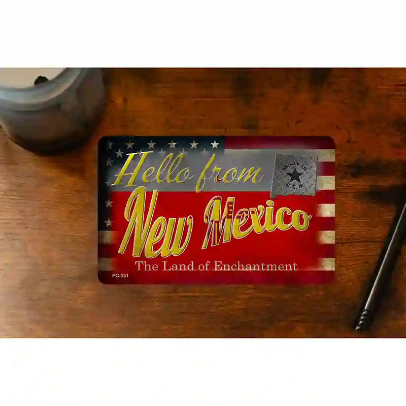 Hello From New Mexico Novelty Metal Postcard PC-031