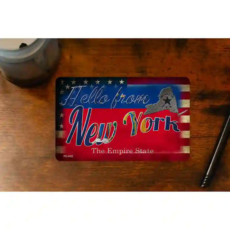 Hello From New York Novelty Metal Postcard PC-032