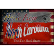 Hello From North Carolina Novelty Metal Postcard PC-033