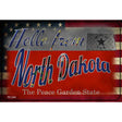 Hello From North Dakota Novelty Metal Postcard PC-034