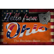 Hello From Ohio Novelty Metal Postcard PC-035