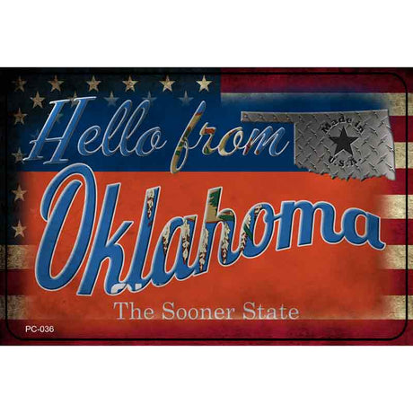 Hello From Oklahoma Novelty Metal Postcard PC-036