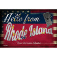 Hello From Rhode Island Novelty Metal Postcard PC-039