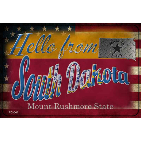 Hello From South Dakota Novelty Metal Postcard PC-041