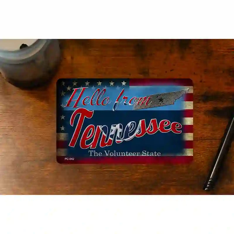 Hello From Tennessee Novelty Metal Postcard PC-042