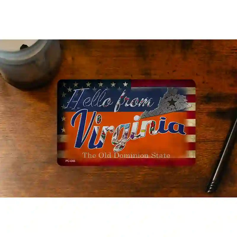 Hello From Virginia Novelty Metal Postcard PC-046