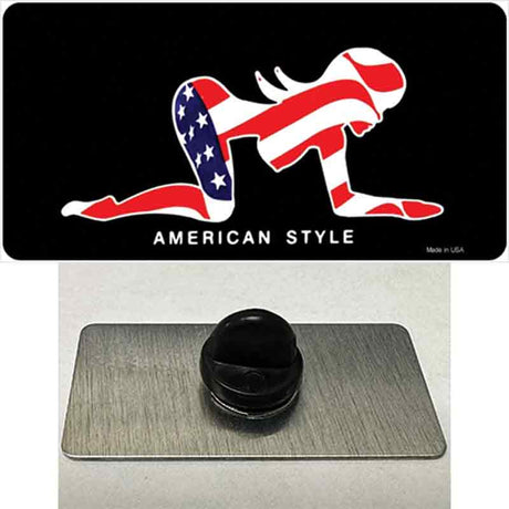 American Style Sexy Flag Pose Novelty Metal Hat Pin