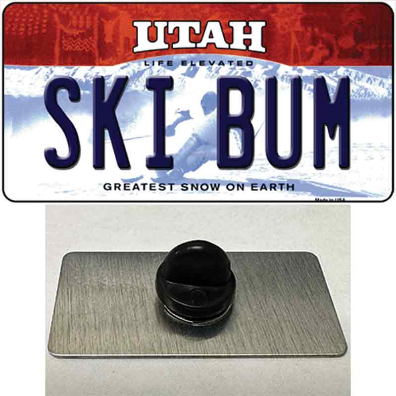 Ski Bum Utah Novelty Metal Hat Pin