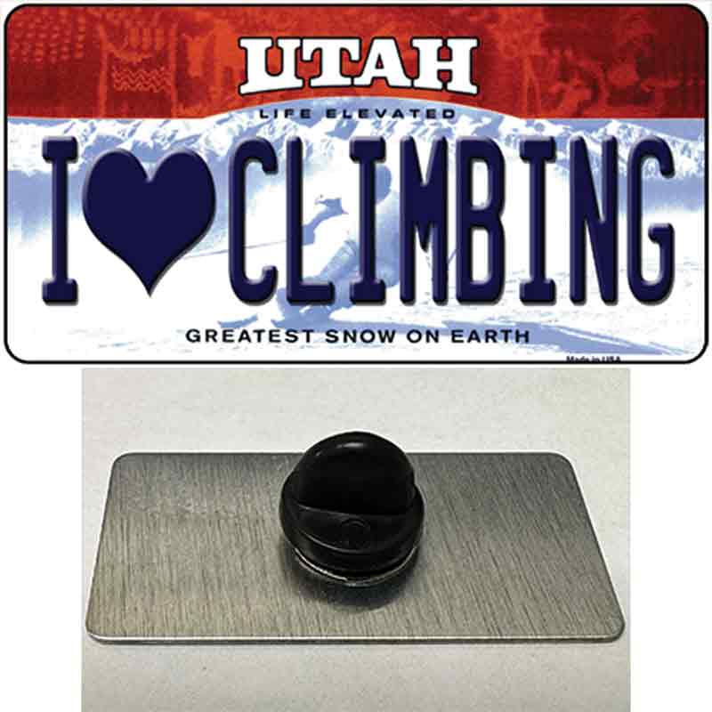 I Love Climbing Utah Novelty Metal Hat Pin