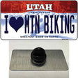 I Love Mtn Biking Utah Novelty Metal Hat Pin