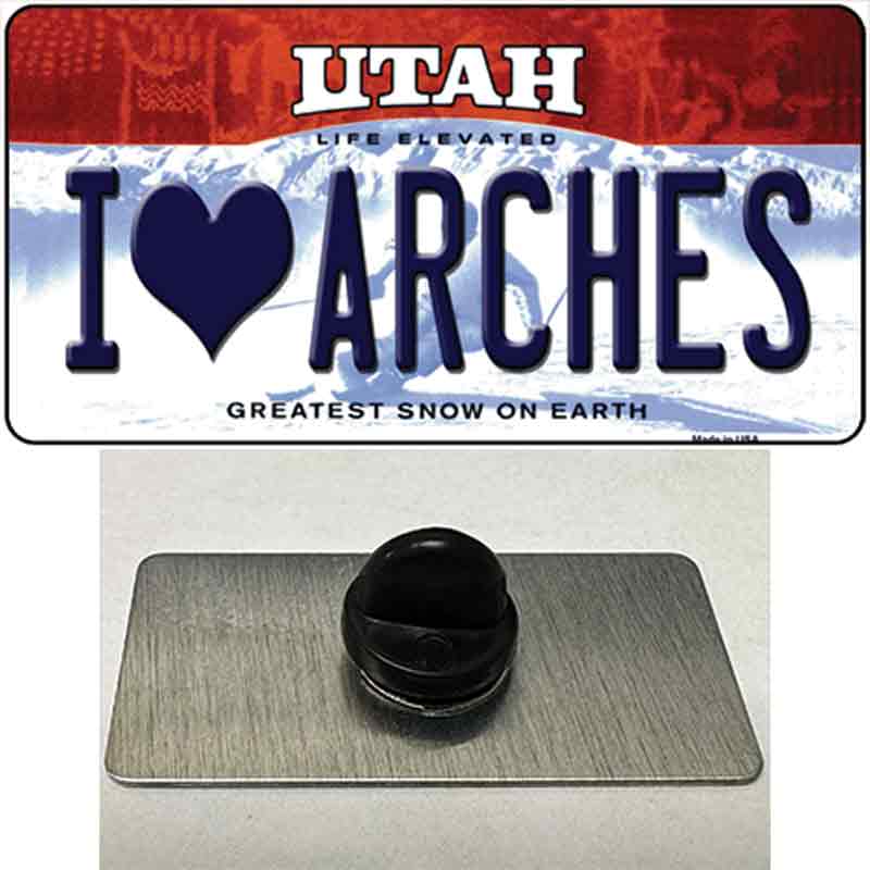 I Love Arches Utah Novelty Metal Hat Pin