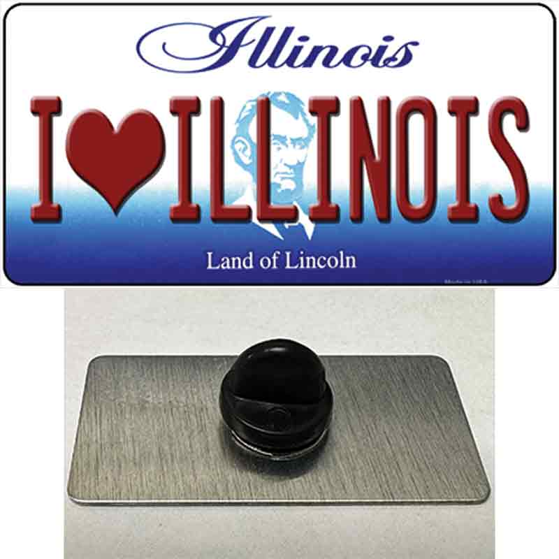 I Love Illinois Novelty Metal Hat Pin