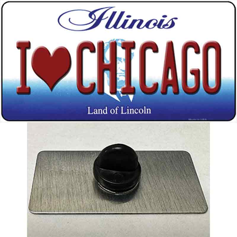 I Love Chicago Illinois Novelty Metal Hat Pin