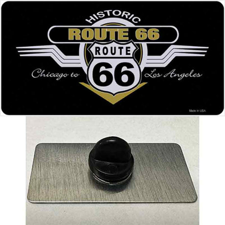 Route 66 Shield Wings Novelty Metal Hat Pin