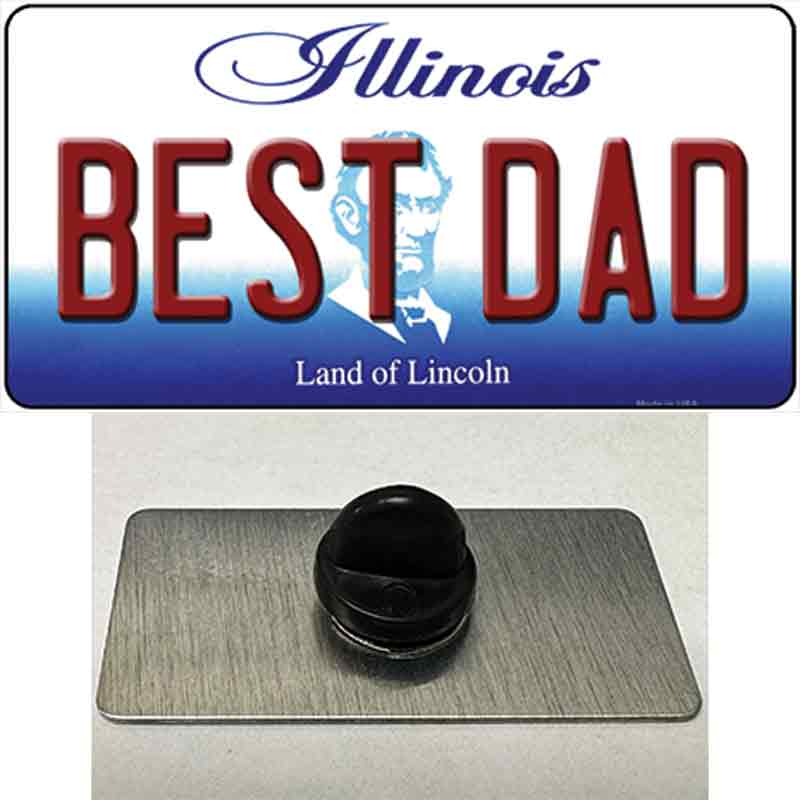 Best Dad Illinois Novelty Metal Hat Pin