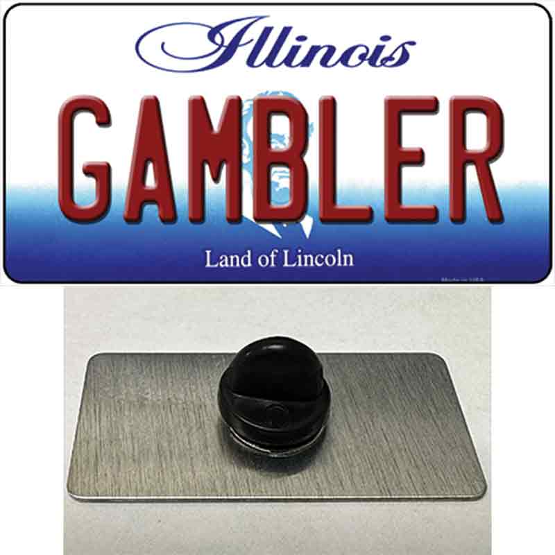 Gambler Illinois Novelty Metal Hat Pin