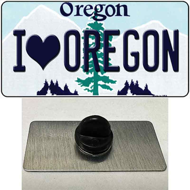 I Love Oregon Novelty Metal Hat Pin