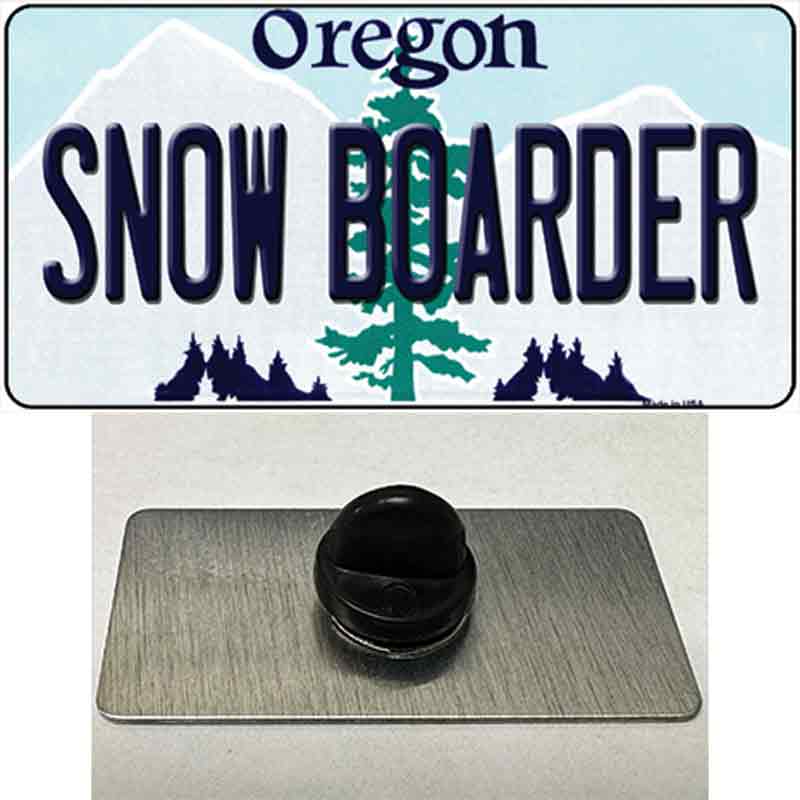 Snow Boarder Oregon Novelty Metal Hat Pin