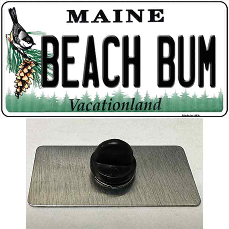 Beach Bum Maine Novelty Metal Hat Pin