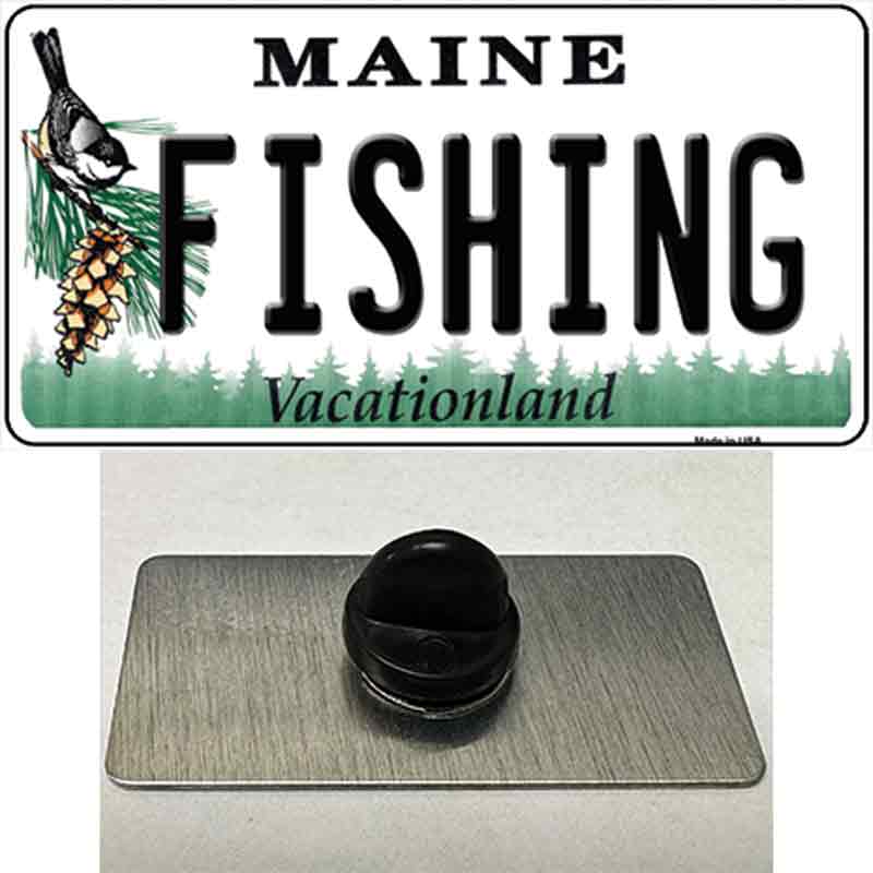 Fishing Maine Novelty Metal Hat Pin